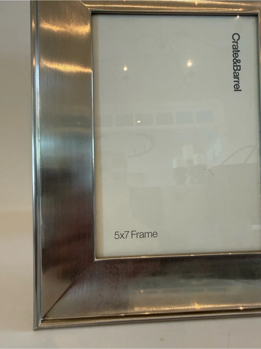 Crate&Barrel Brushed Metal Photo Frame in Silver